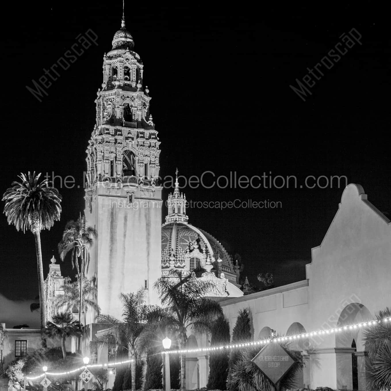 Museum Of Man Balboa Park black and white: Square crop